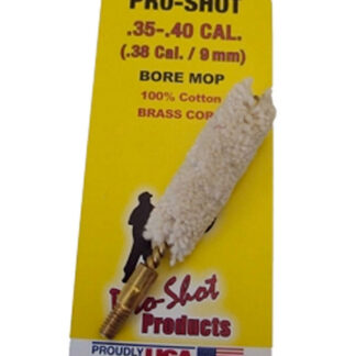 Pro-Shot MP38 Bore Mop  .35 - .40 Cal Pistol #8-32 Thread 100% Cotton Brass Core