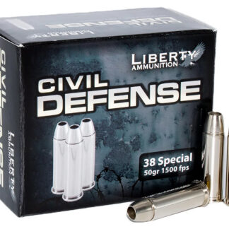 Liberty Ammunition LACD38025 Civil Defense  38Special 50gr Lead Free Fragmenting Hollow Point 20 Per Box/50 Case