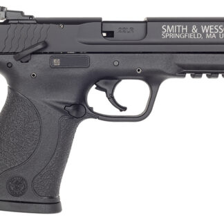 Smith & Wesson 108390 M&P 22  Compact Frame 22 LR 10+1, 3.60" Black Steel Barrel, Black Hard Coat Anodized Serrated Slide, Black Polymer Frame w/Picatinny Rail Frame & Grip, Ambidextrous, Thumb Safety