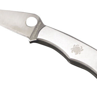 Spyderco C133P Bug  1.27" Folding Drop Point Plain 3Cr13MoV SS Blade Engraved Spyderco Bug Stainless Steel Handle