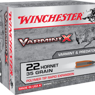 Winchester Ammo X22P Varmint X  22Hornet 35gr Polymer Tip Rapid Expansion 20 Per Box/10 Case