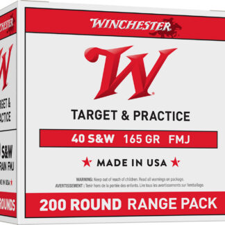 Winchester Ammo USA40W USA Range Pack 40S&W 165gr Full Metal Jacket 200 Per Box/3 Case
