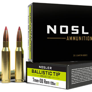 Nosler 40060 Ballistic Tip  7mm-08Rem 120gr Spitzer Ballistic Tip 20 Per Box/10 Case
