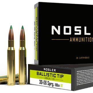 Nosler 40072 Ballistic Tip  30-06Springfield 180gr Spitzer Ballistic Tip 20 Per Box/10 Case