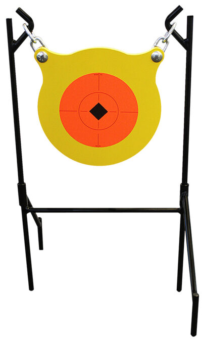 Birchwood Casey 47330 World of Targets Boomslang Pistol/Rifle Orange/Yellow AR500 Steel Gong Standing Includes Gong/Metal Stand