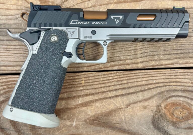 TTI JW3 CM, 9MM, OEM Case Signed By Taran, Two Tone Black and Gray, No Mags, Semi Auto, 5" Barrel
