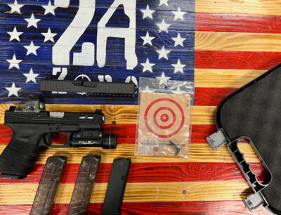 Glock 19, 4.02″ Barrel, 9mm, Black, Semi-Auto Handgun, Comes With OEM And Strike Industries Mag Release, Streamlight TLE-1 HL, L2D Combat Aftermarket Slide W/ Holosun 508T And OEM Slide, And 4 Magazines. OEM Case And Lock Provided