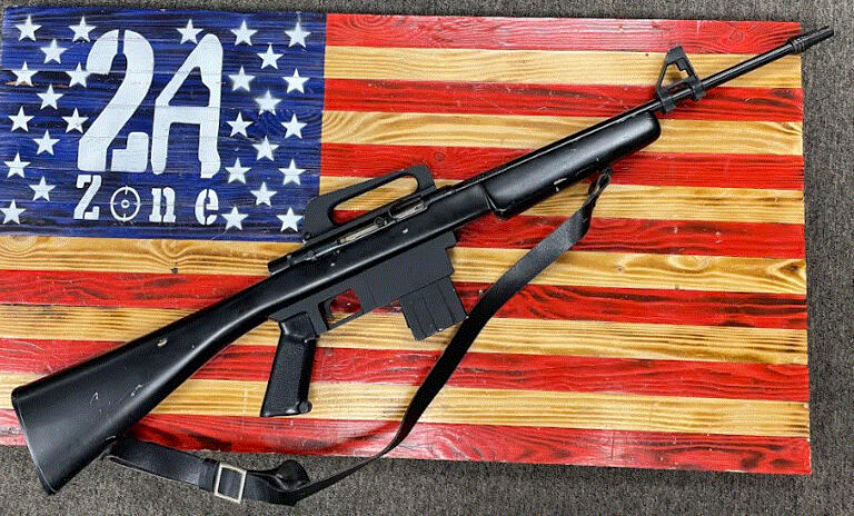 Squires Bingham Model 16, 22LR, 19" Barrel, Black Leather Sling, 10 Round Magazine, Semi Auto Rifle, Carrying Handle Iron Sight.