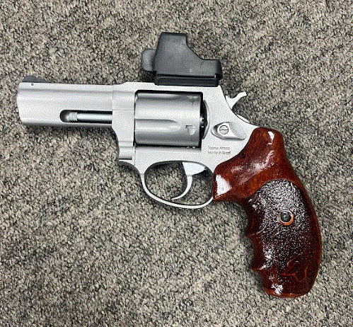 Taurus, 605 Toro, .357, revolver, Double action, Silver, 3", holosun 507k, Extra rubber grip, Holster