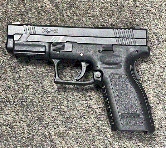 Springfield, XD9, 9mm, 4'', Black, Handgun, Semi Auto, OEM case, 2 Mags