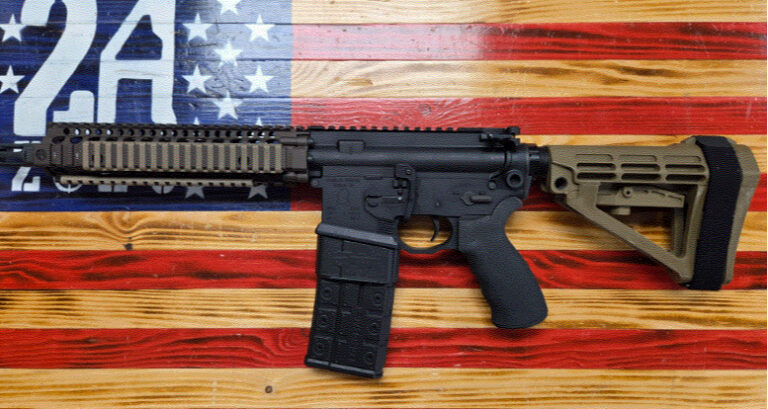 Franklin Armory Salus, Semi Auto Pistol, 5.56, Charlie 10.3", Black. Includes: Clone MK18 Upper, Compmag, FDE SB Tactical Brace, & Franklin Armory CA11 Upper.