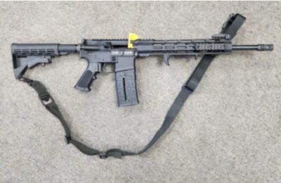 Aero Precision M4E1,16″ barrel,Black,5.56,Semi Auto rifle,Tan Bag,Sling