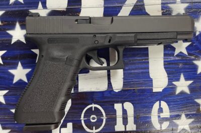 Glock 34 Gen 3, 9mm, Semi Auto Pistol, 5.25″ barrel, 2 (10 round magazines) OEM Case and cable lock