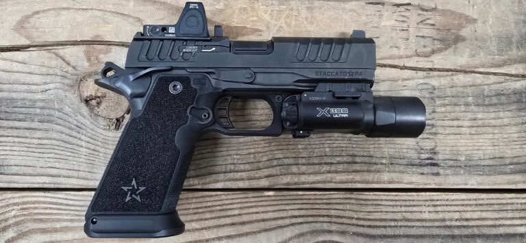 Staccato P4 HD 4" 9mm Semi-Auto CA Compliant w/ RMR RM06G, Staccato Adapter Plate, Staccato Magwell, Surefire X300-UA, (3) 10rd Magazines, OEM Bag, Like New Condition <500rds Fired