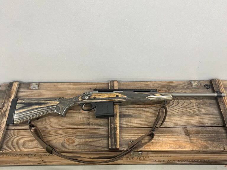 Ruger Gunsight Scout 18" Bolt Action .308 Rifle, Stainless Steel Barrel, Wood Laminate Stock, w/ XS Sight Full Length Rail, (1) 10rd Mag, No Bag